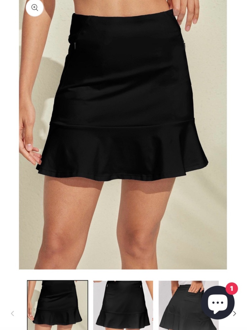 Acegolfs Black Ruffle Skort